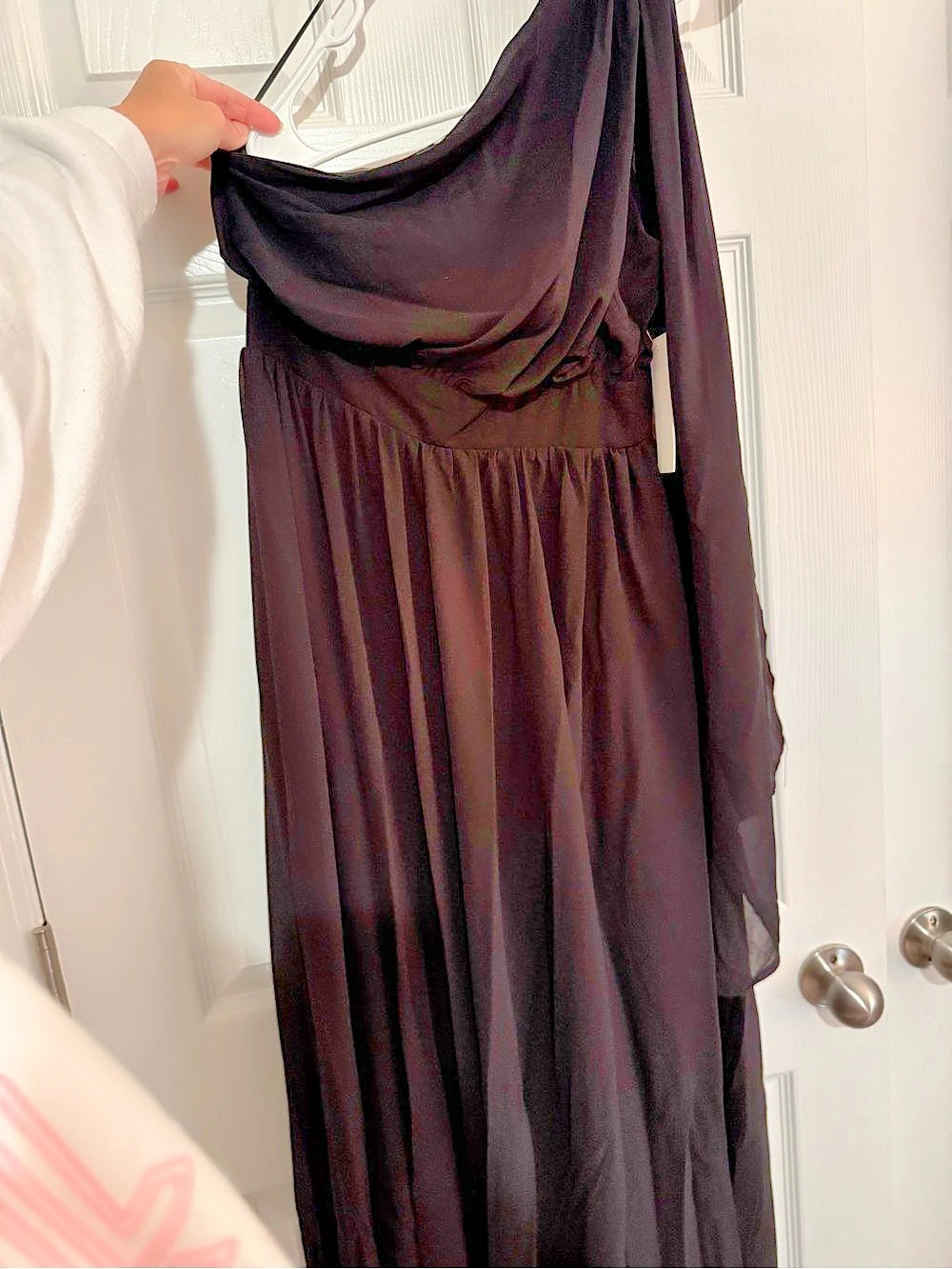 AURA Black Draped Maxi Dress Like New